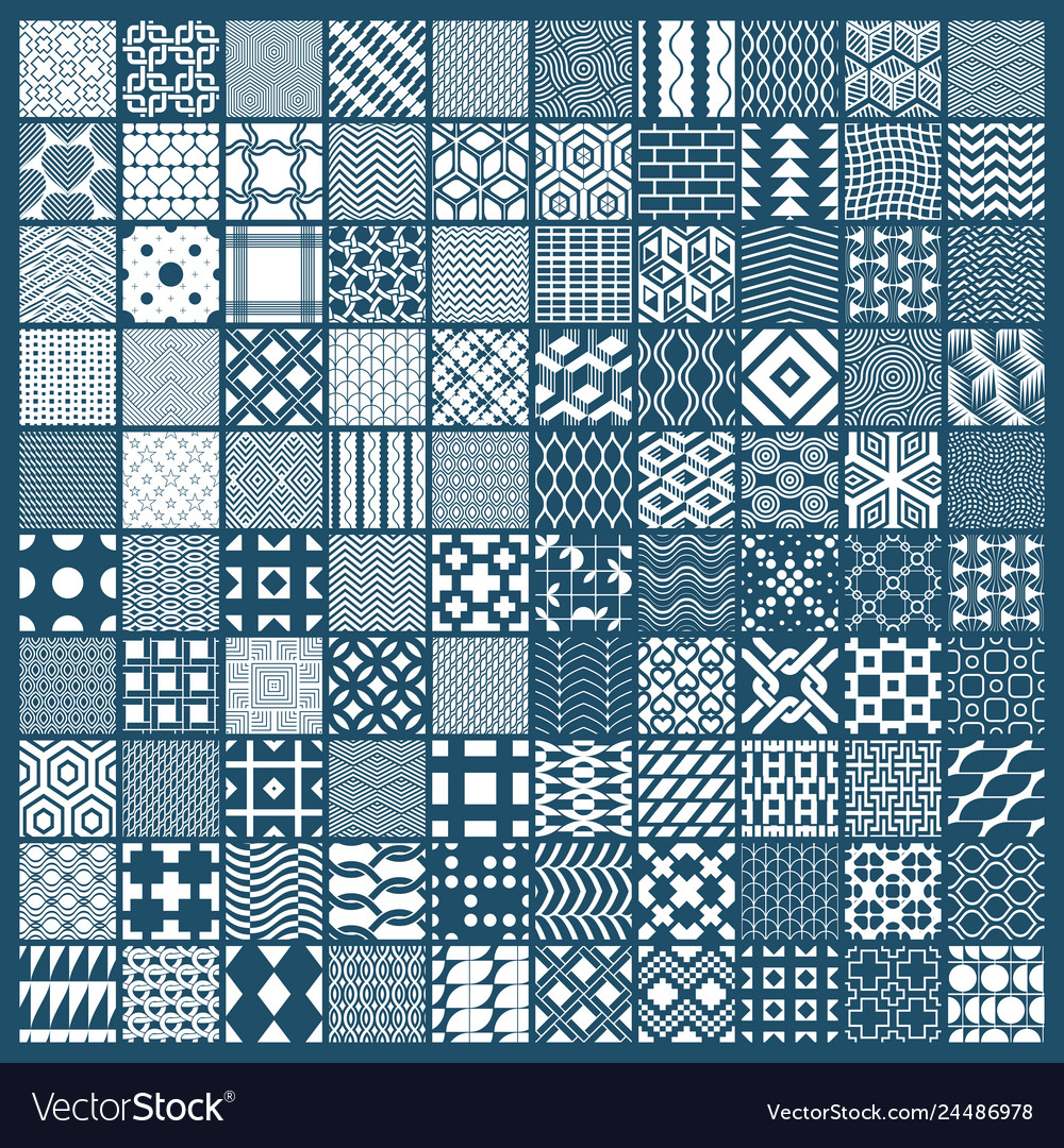 Set Endless Geometric Patterns Composed Royalty Free Vector