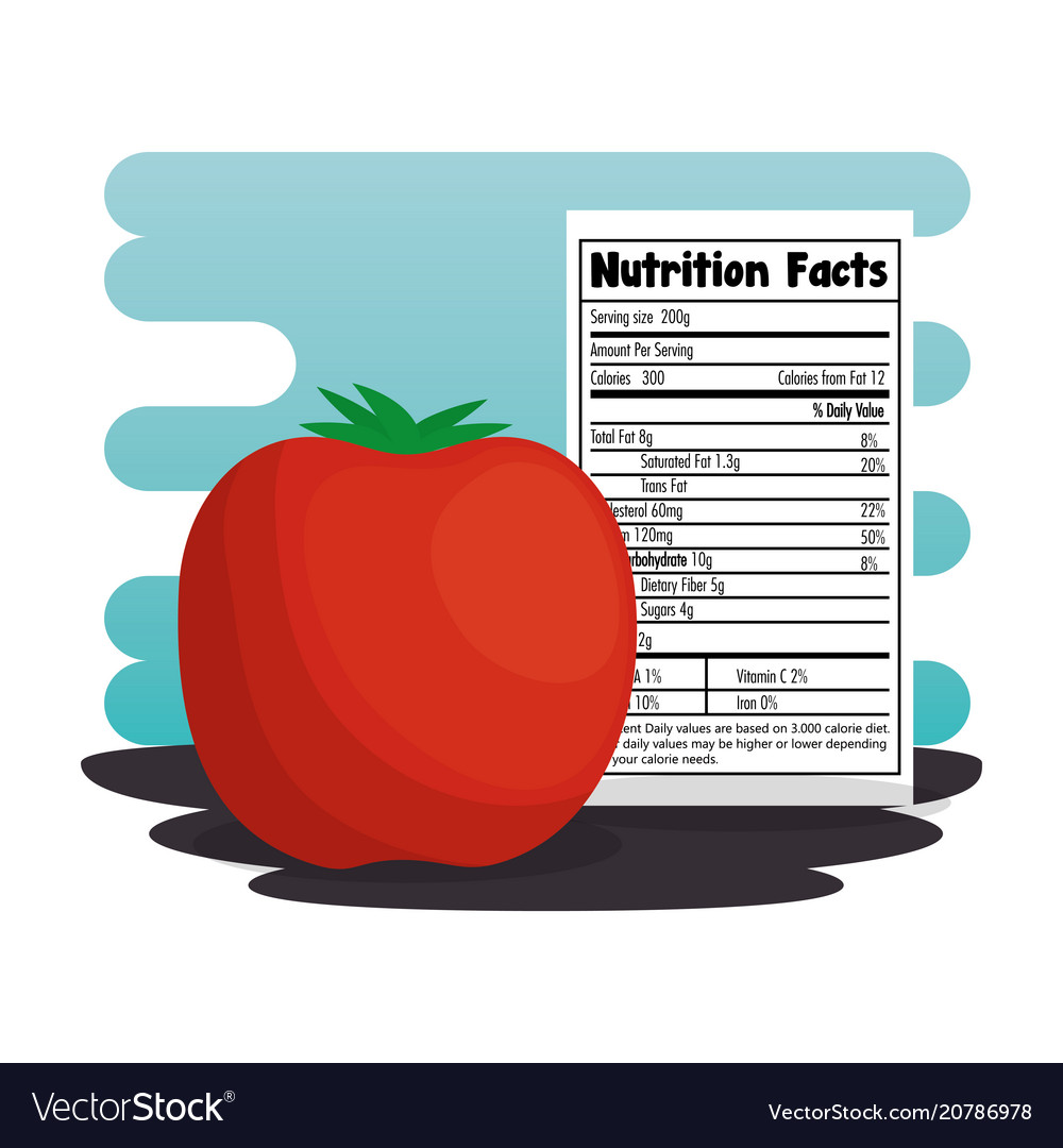 Tomato With Nutrition Facts Royalty Free Vector Image