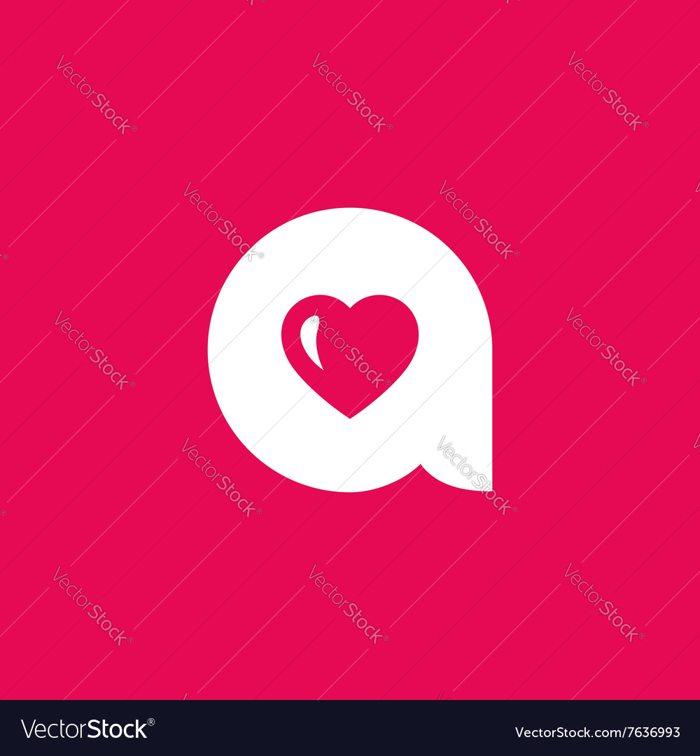 Letter A Heart Logo Icon Design Template Elements Vector Image