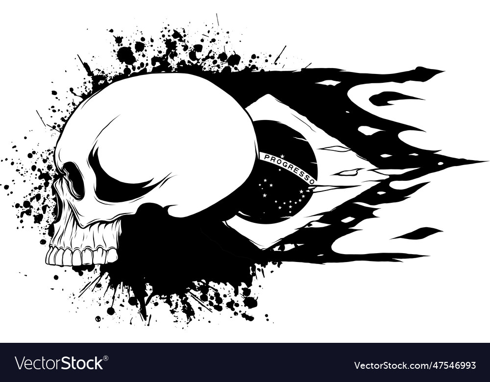 Outline Human Skull Design Royalty Free Vector Image