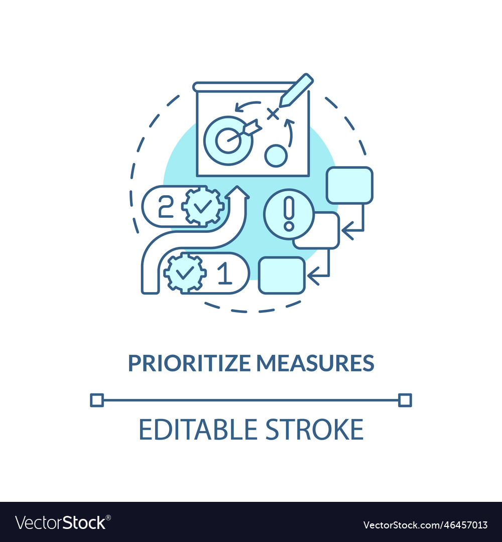 Prioritize Measures Turquoise Concept Icon Vector Image