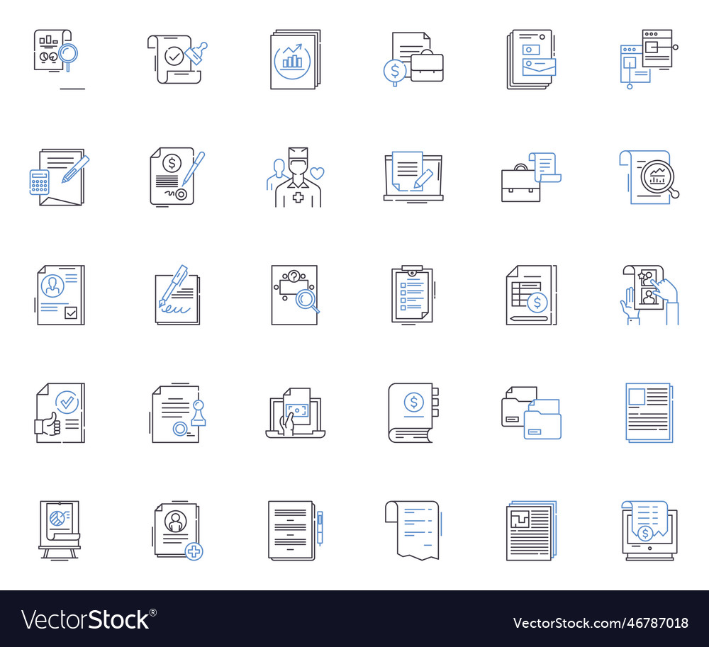 Policy Line Icons Collection Legislation Vector Image