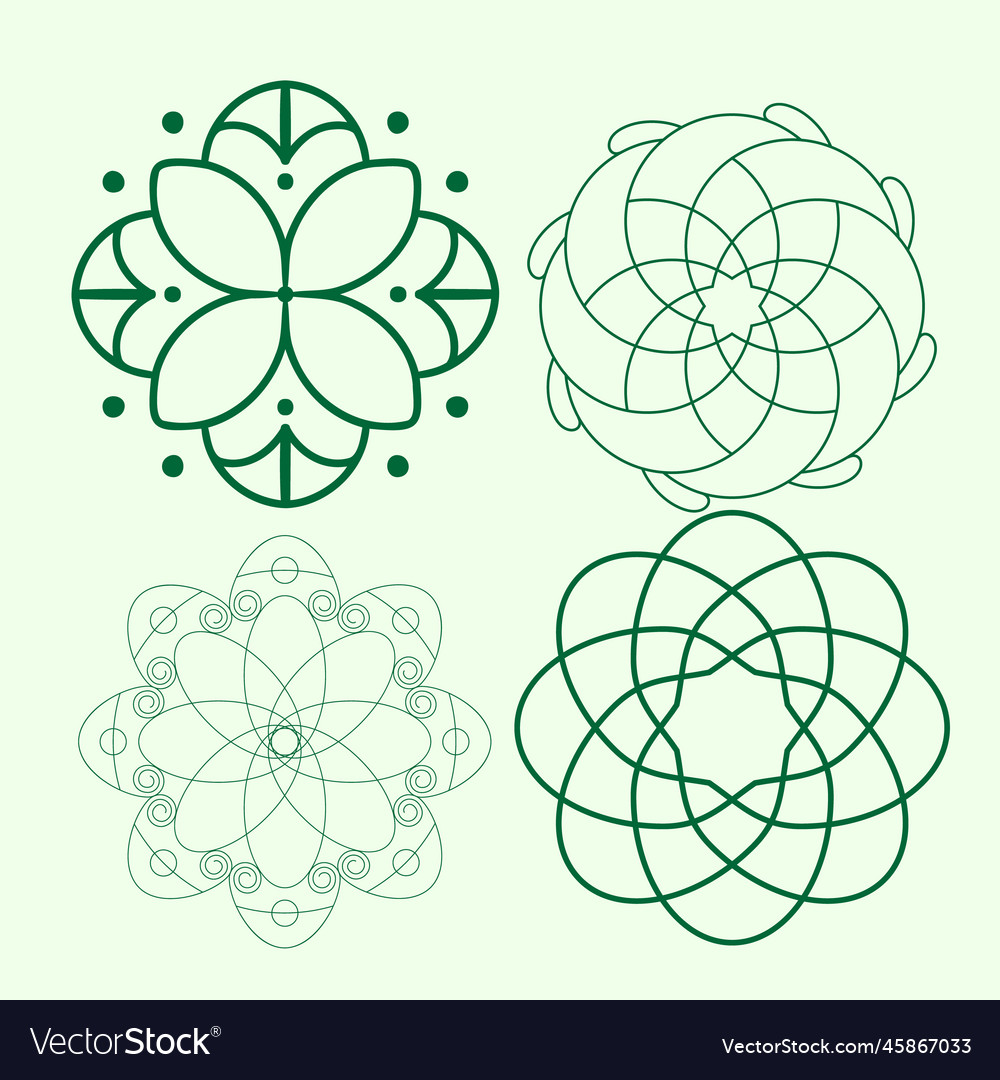 Green Islamic Frame Mandala Royalty Free Vector Image