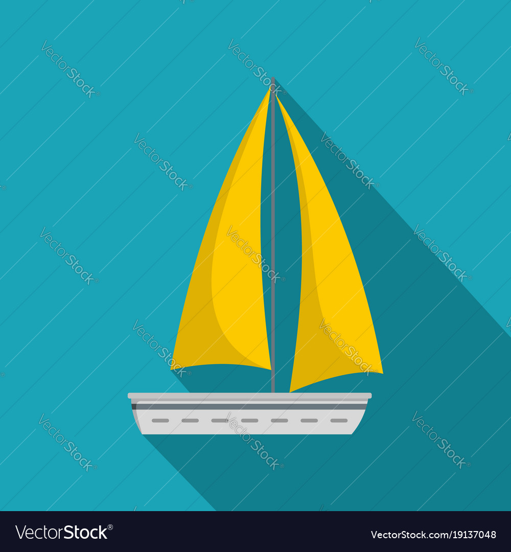 Yacht Travel Icon Flat Style Royalty Free Vector Image