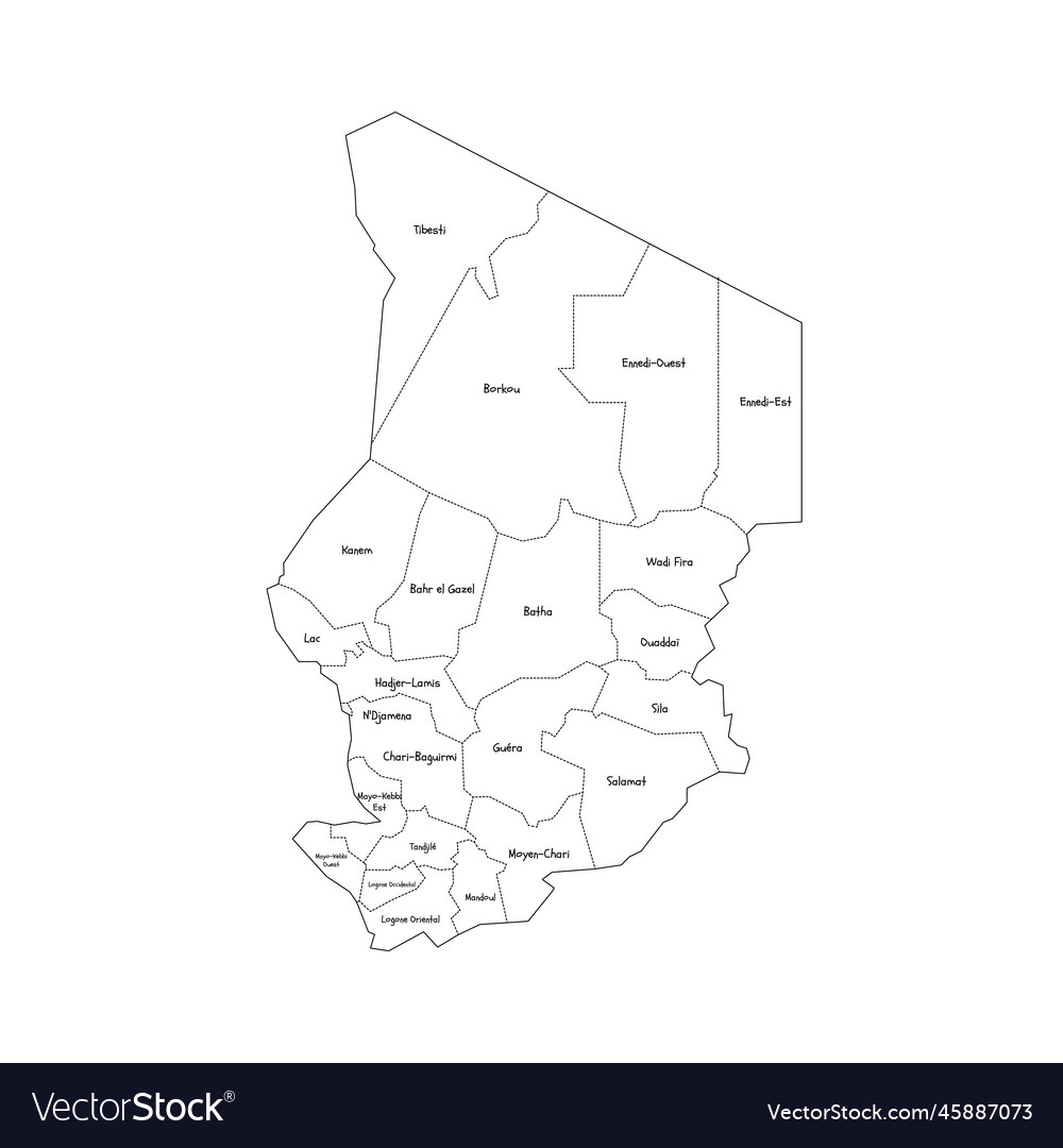 Chad Political Map Of Administrative Divisions Vector Image