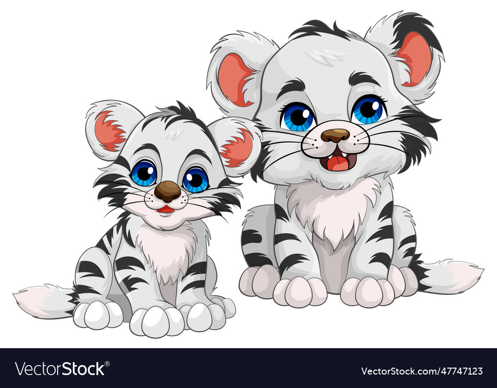 Cute Baby Tiger Cartoon Character Royalty Free Vector Image