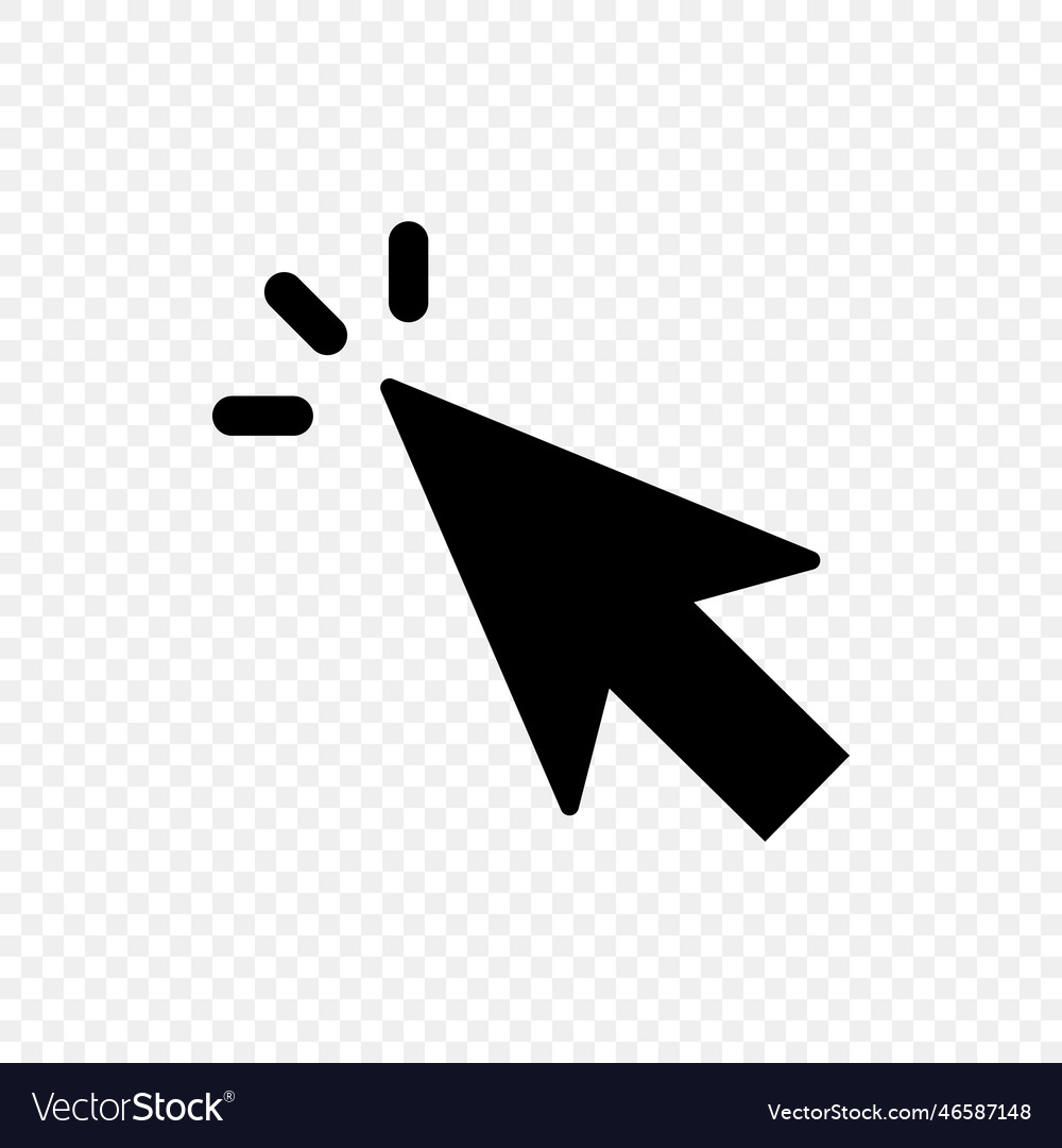 Mouse Cursor Silhouette Icon During Clicking Vector Image