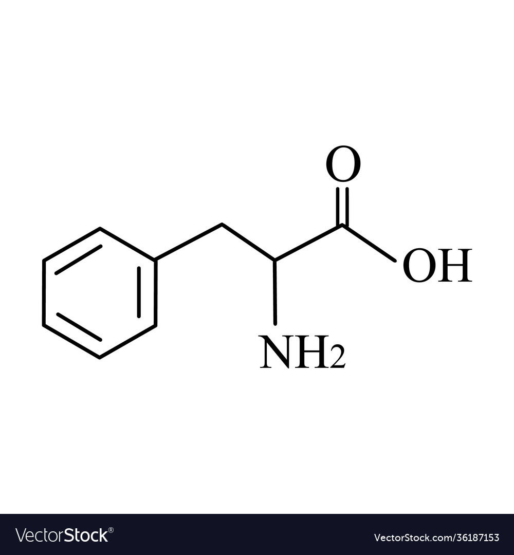 Phenylalanine Is An Amino Acid Chemical Molecular Vector Image