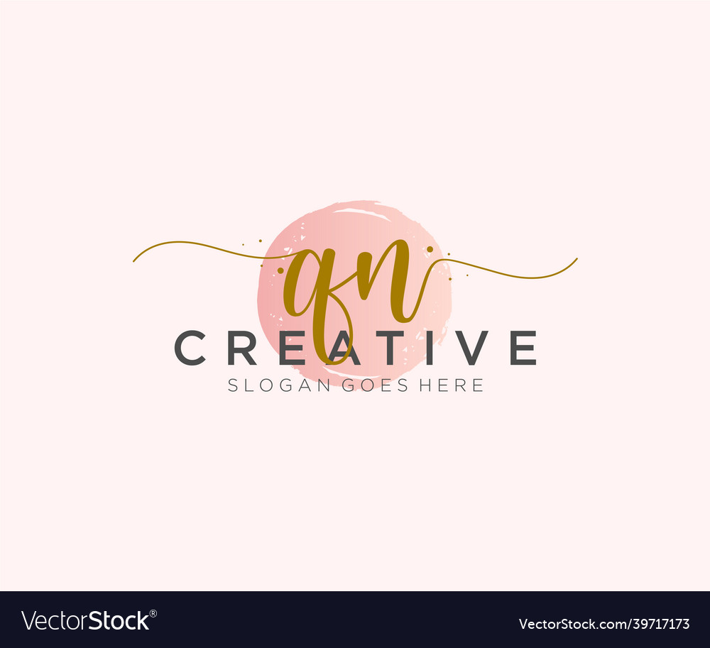 Initial Qn Feminine Logo Beauty Monogram Vector Image