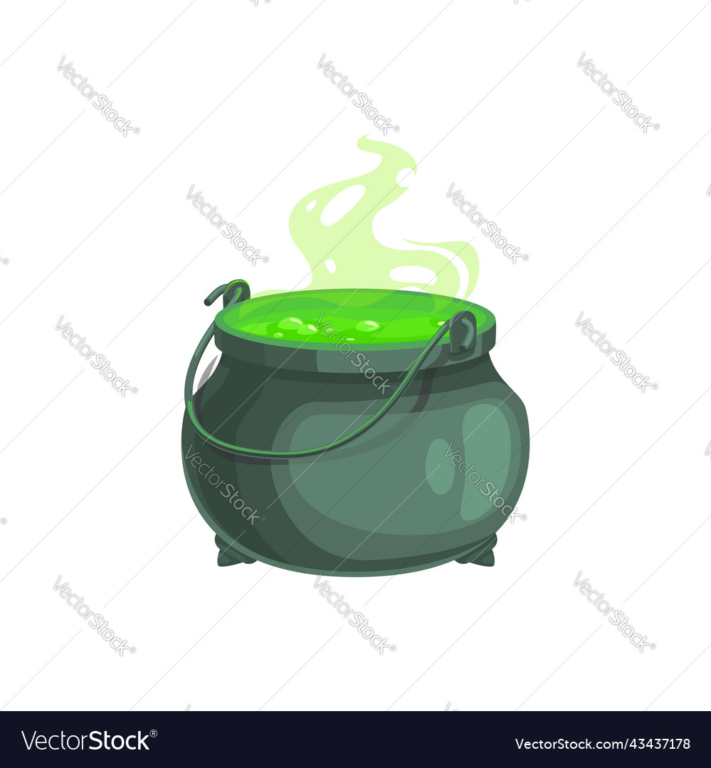 Witch Cauldron Halloween Magic Pot With Potion Vector Image