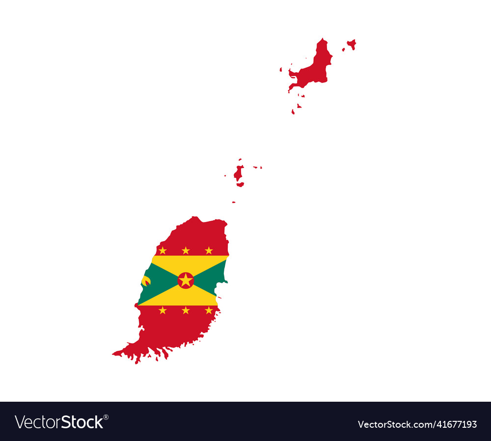 Grenada Flag National North America Emblem Map Vector Image