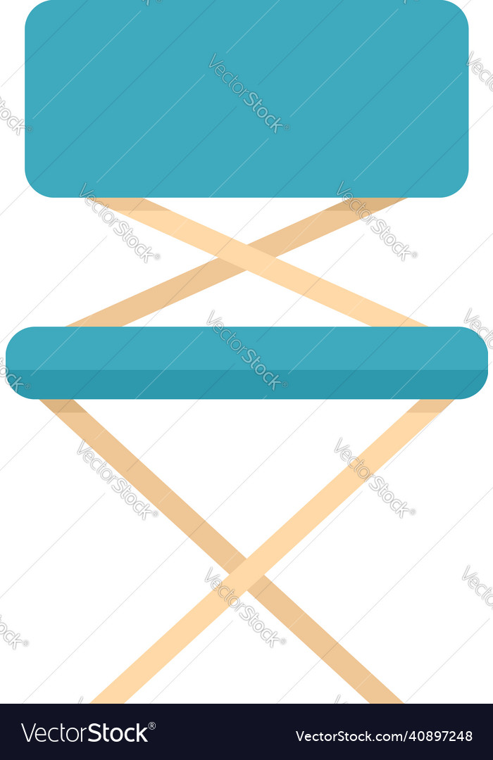 Folding Plastic Chair Icon Flat Isolated Vector Image