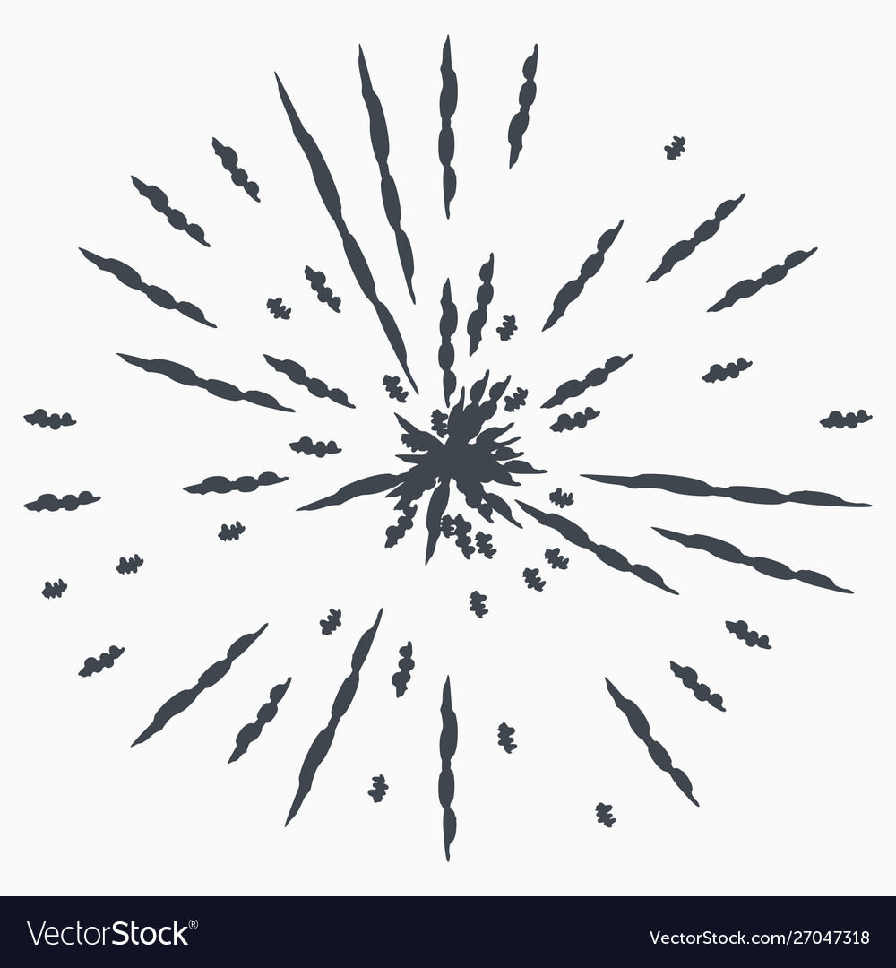 Vintage Sunburst Explosion Handdrawn Design Vector Image