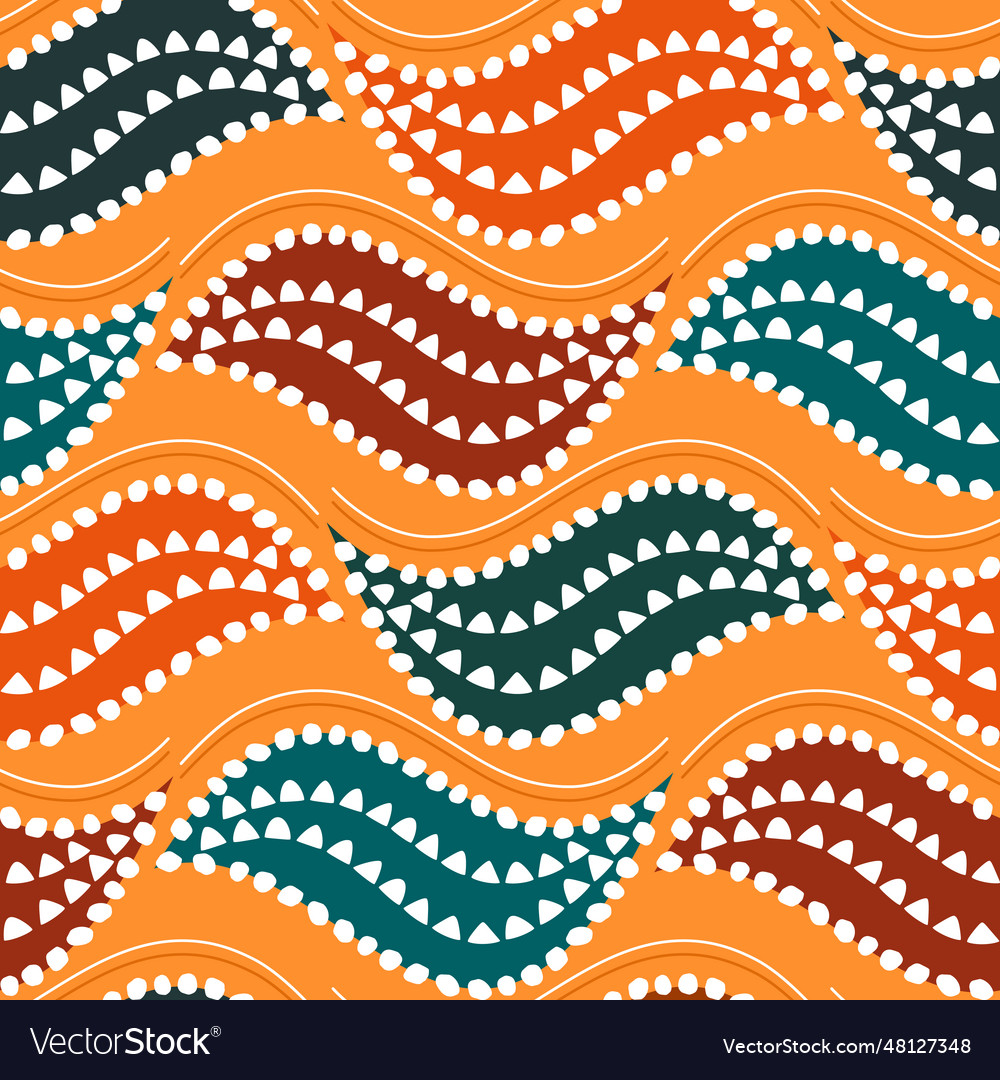 African Wax Ankara Seamless Pattern Royalty Free Vector