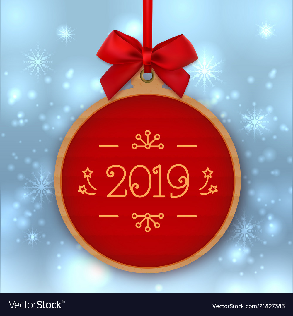 Text Christmas Card Happy New Year Greeting Vector Image