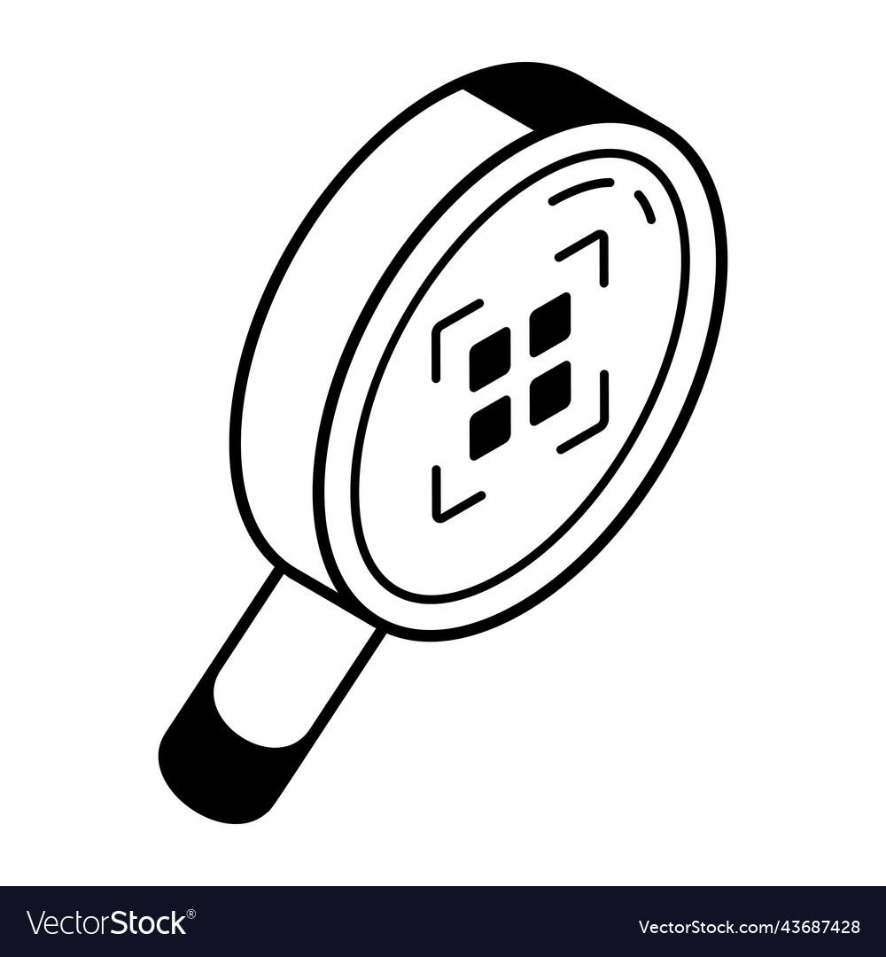 Get This Outline Isometric Icon Of Check Barcode Vector Image