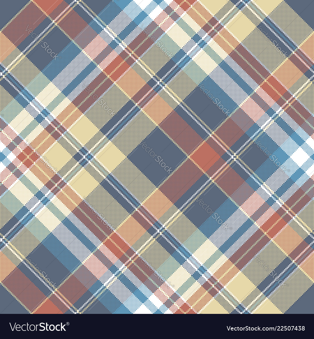 Pixel Check Plaid Seamless Fabric Texture Vector Image