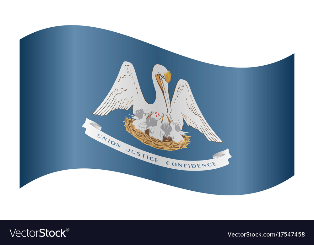 Flag Of Louisiana Waving On White Background Vector Image