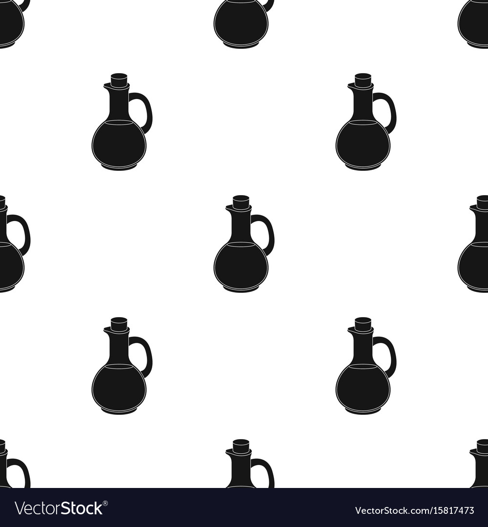 Pitcher With Olive Oilolives Single Icon In Black Vector Image