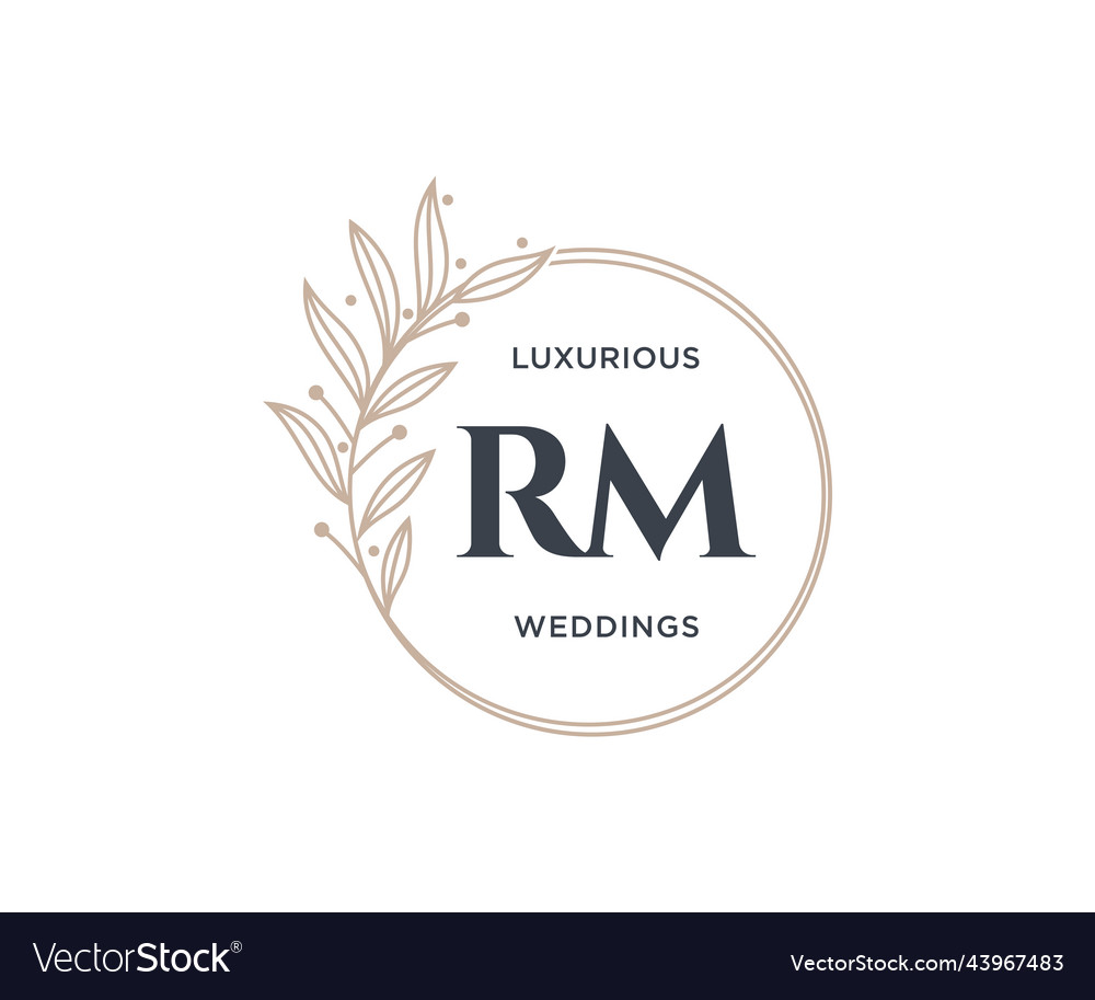 Rm Initials Letter Wedding Monogram Logos Vector Image