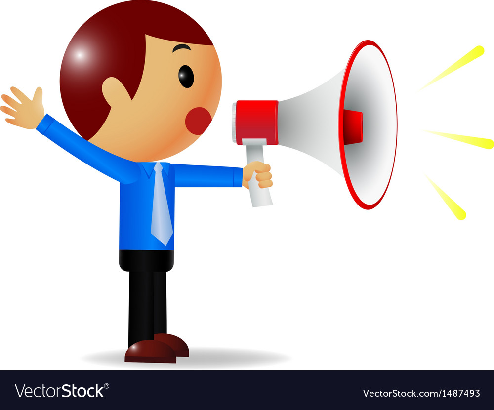 Man With Megaphone Royalty Free Vector Image VectorStock