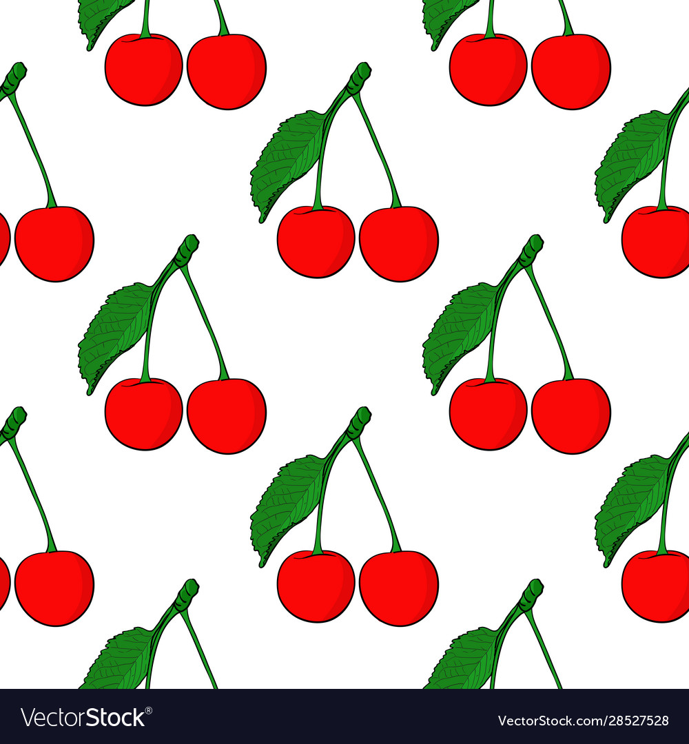 Cherries Seamless Pattern Royalty Free Vector Image