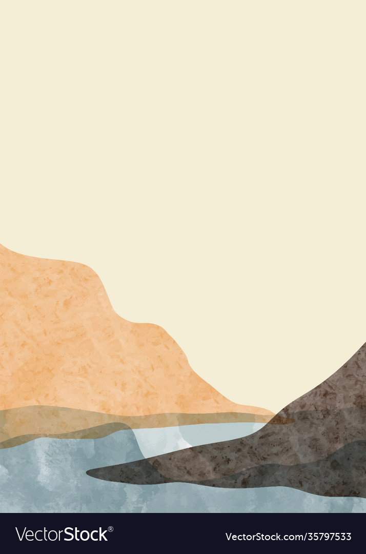 Abstract Mountain Landscape Minimalist Design Vector Image