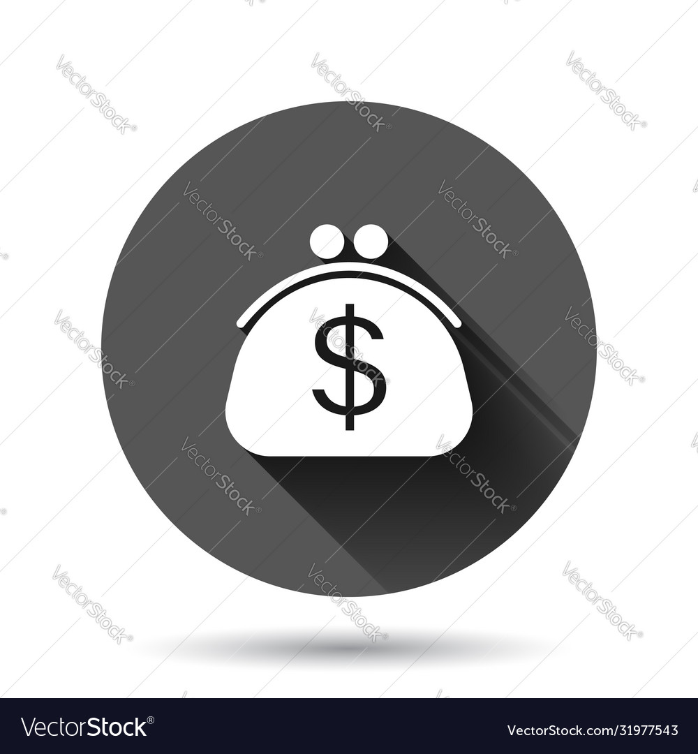 Money Bag Icon In Flat Style Moneybag With Dollar Vector Image