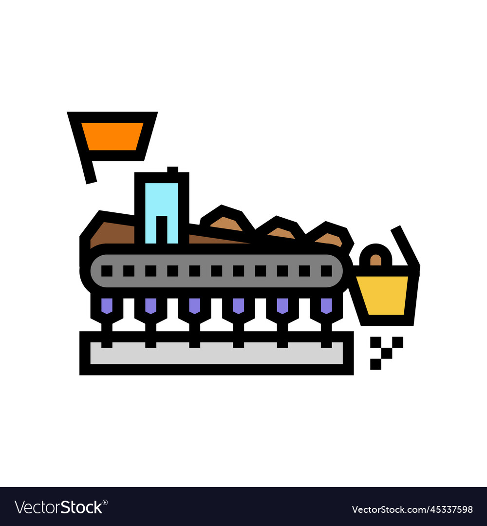 Sinter Plant Steel Production Color Icon Vector Image