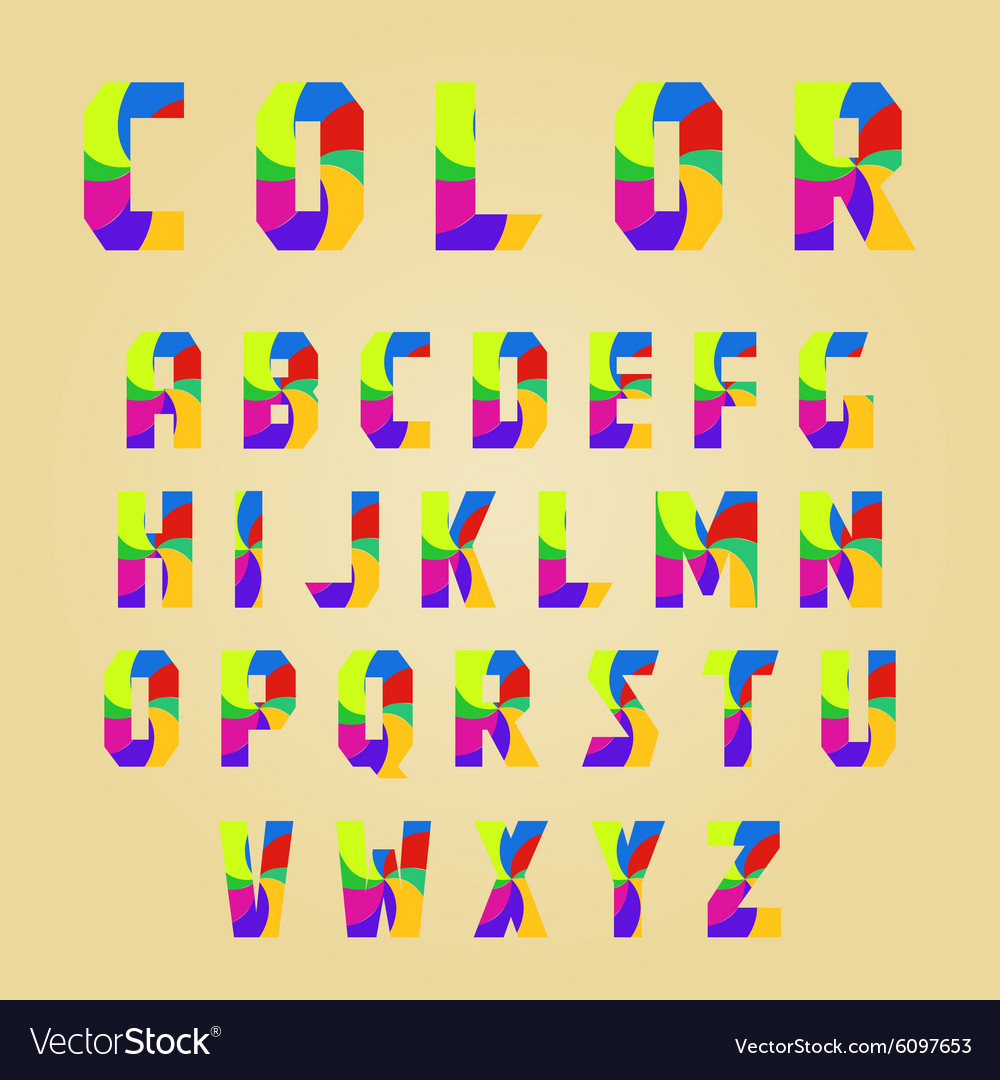 Abstract Color Alphabet Royalty Free Vector Image