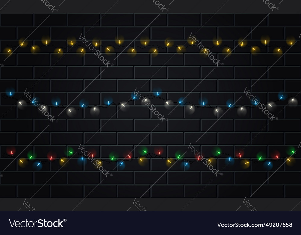 Christmas Led Garland With Light Bulbs Royalty Free Vector