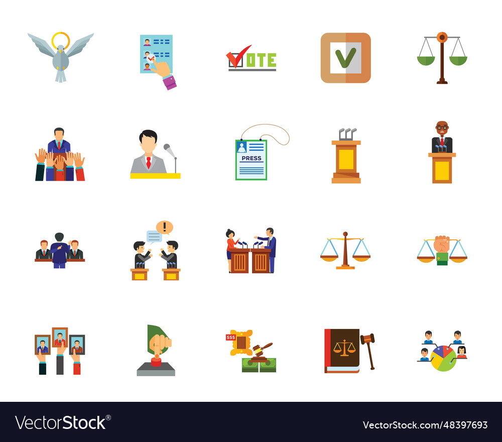 Politics Icon Set Royalty Free Vector Image VectorStock