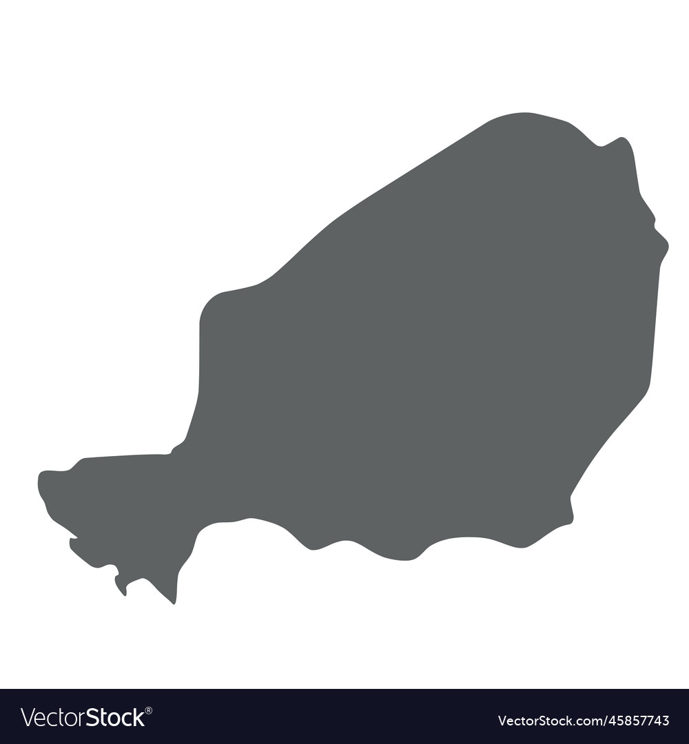 Niger Flat Country Map Silhouette Royalty Free Vector