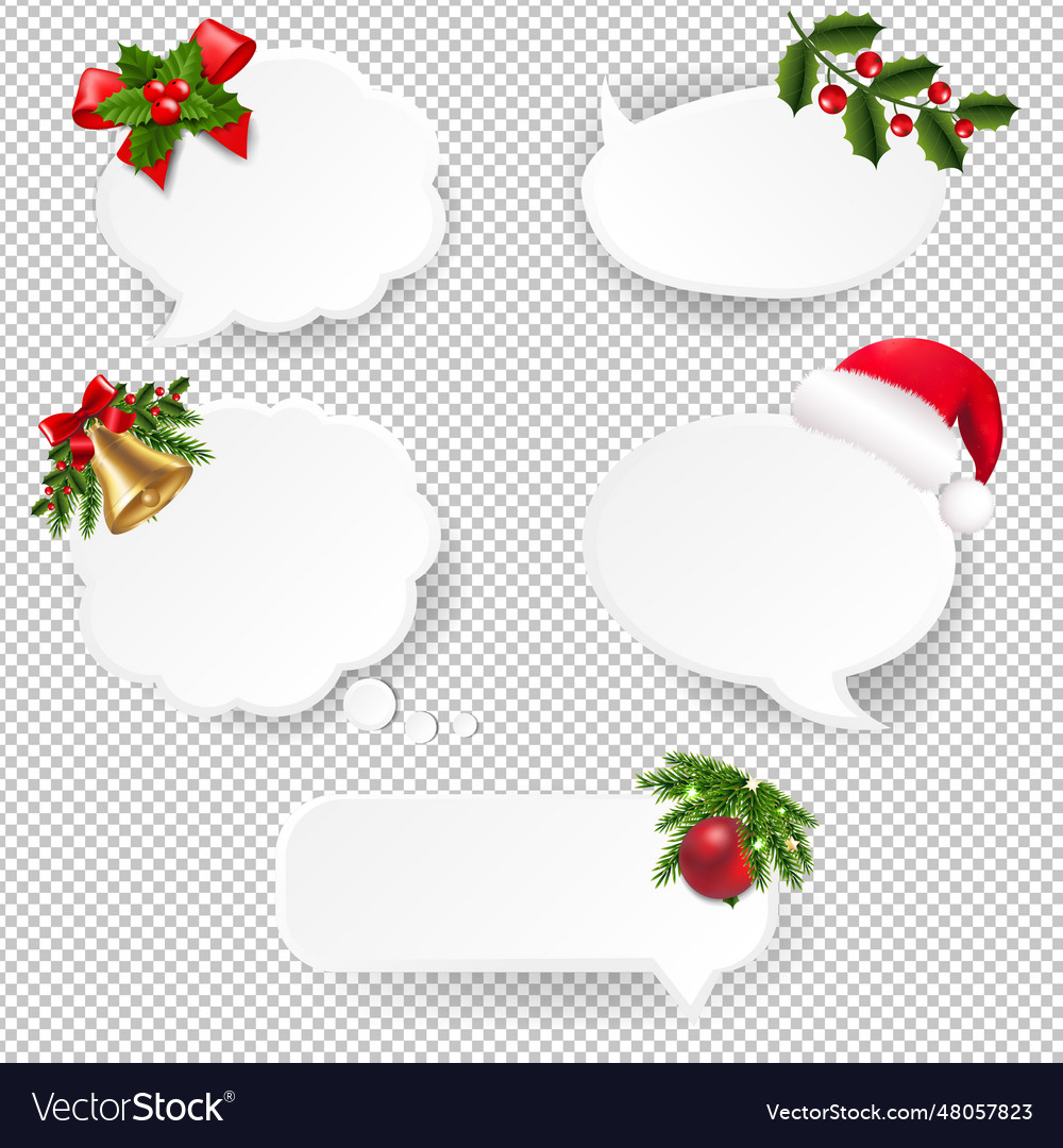 Christmas Speech Bubble Set With Transparent Paper