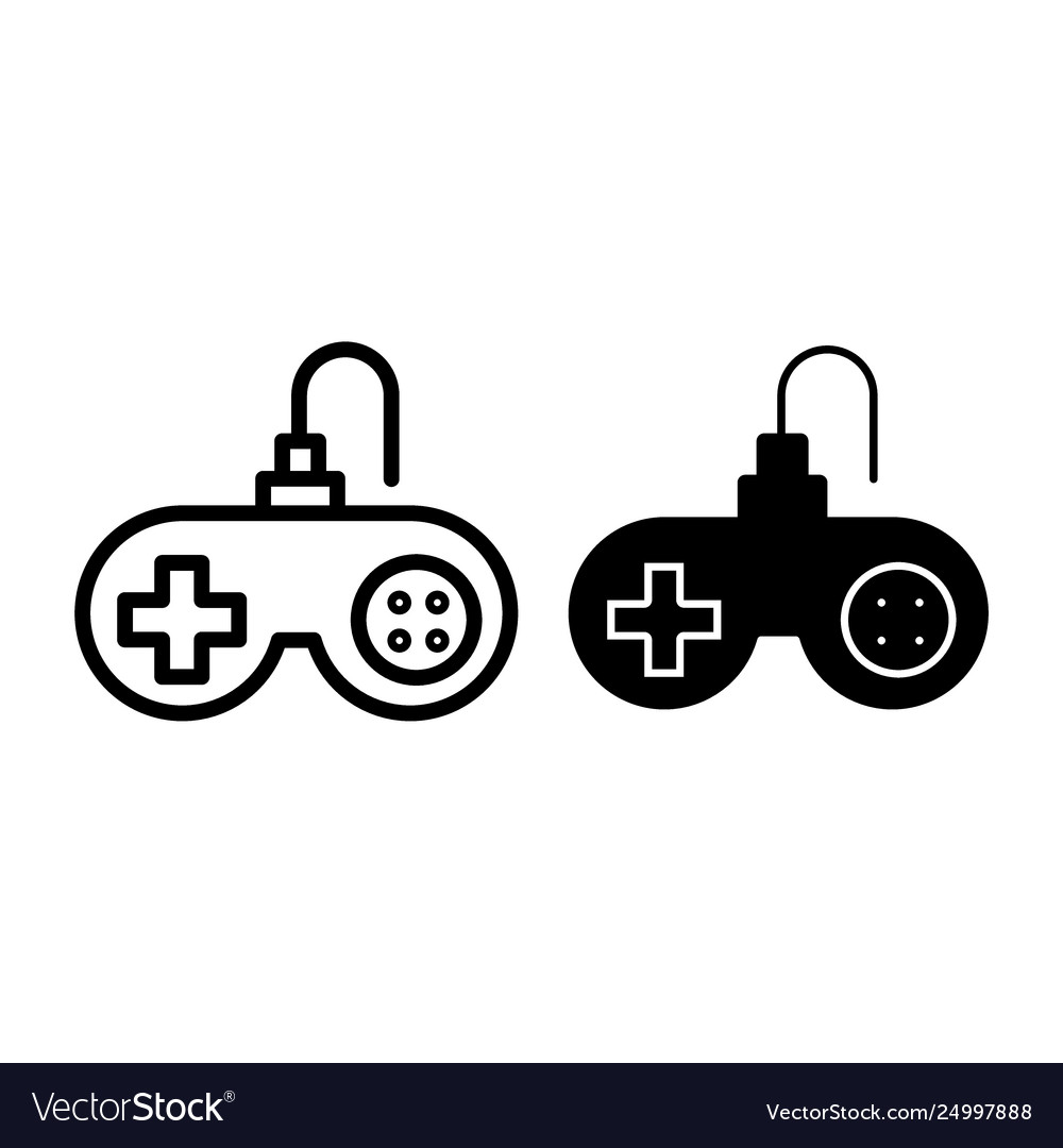 Joystick Line And Glyph Icon Gaming Royalty Free Vector