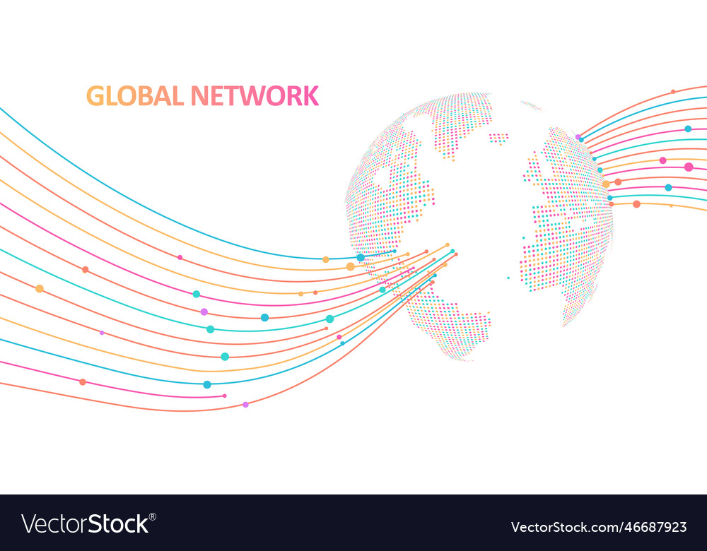 Abstract Global Technology Background Royalty Free Vector