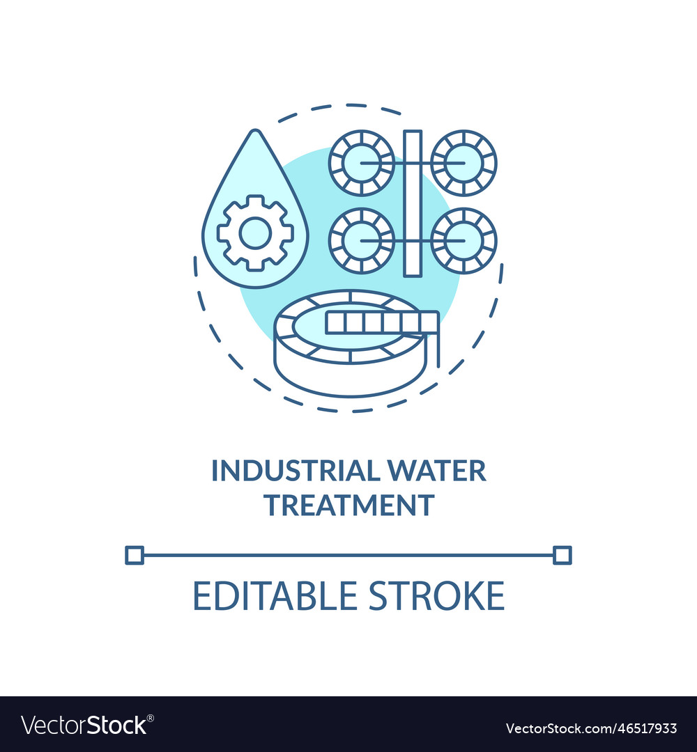 Industrial Water Treatment Turquoise Concept Icon Vector Image