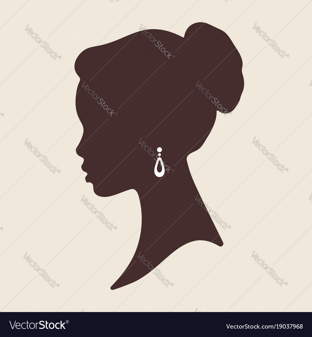 Silhouette Beautiful Elegant African Woman In Vector Image