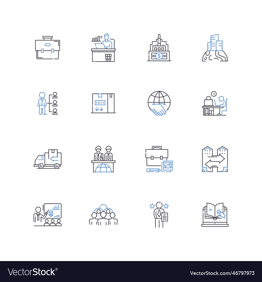 Digital Transformation Line Icons Collection Vector Image