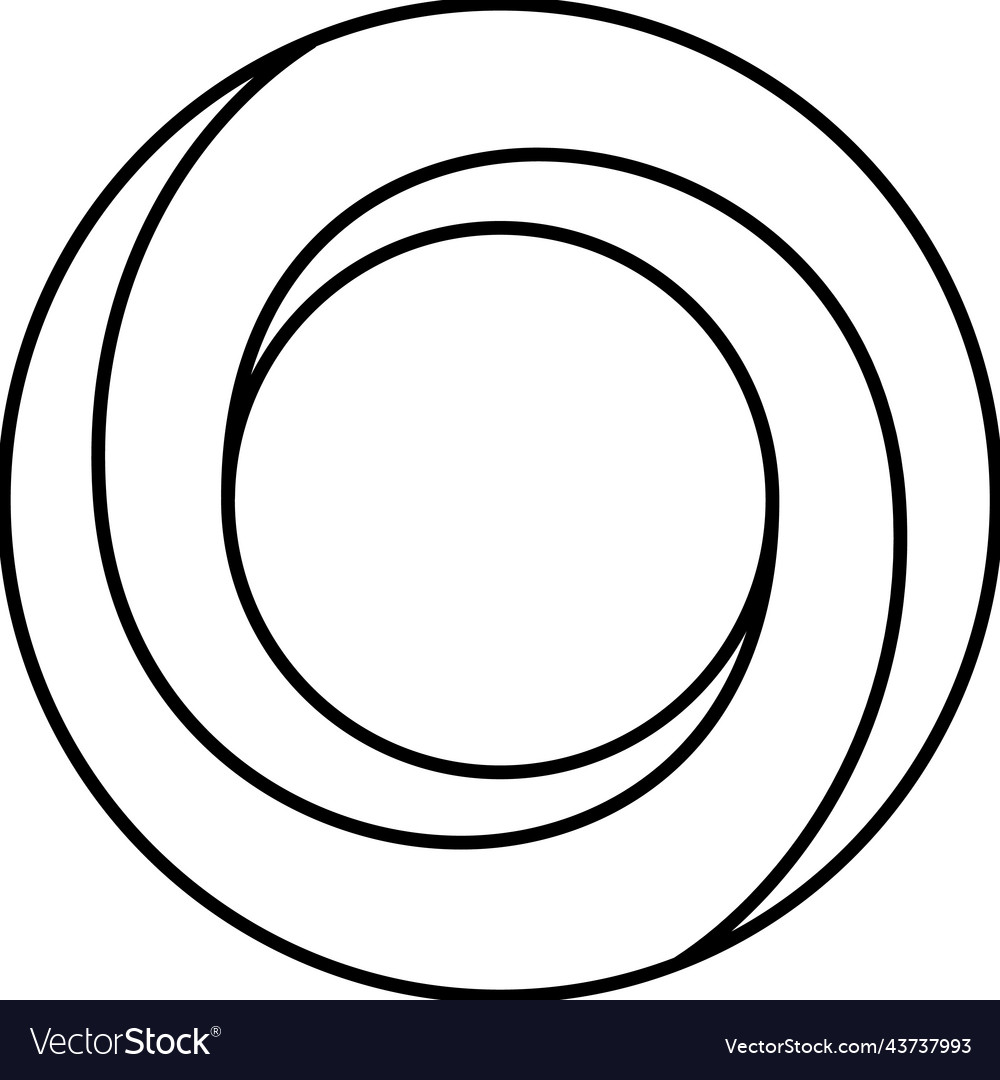 Circle Impossible Geometric Shape Line Icon Vector Image