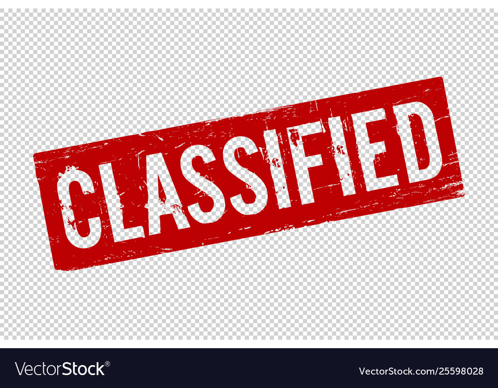 Grunge Red Classified Square Rubber Seal Stamp Vector Image