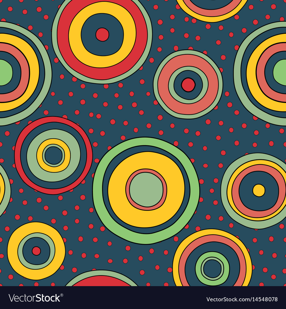 Psychedelic Circles Seamless Pattern Royalty Free Vector