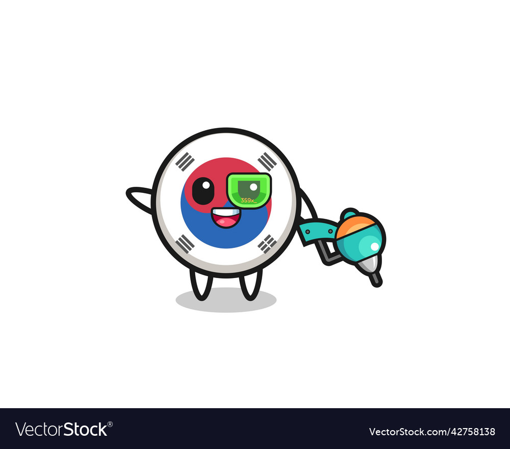 South Korea Flag Cartoon As Future Warrior Mascot Vector Image