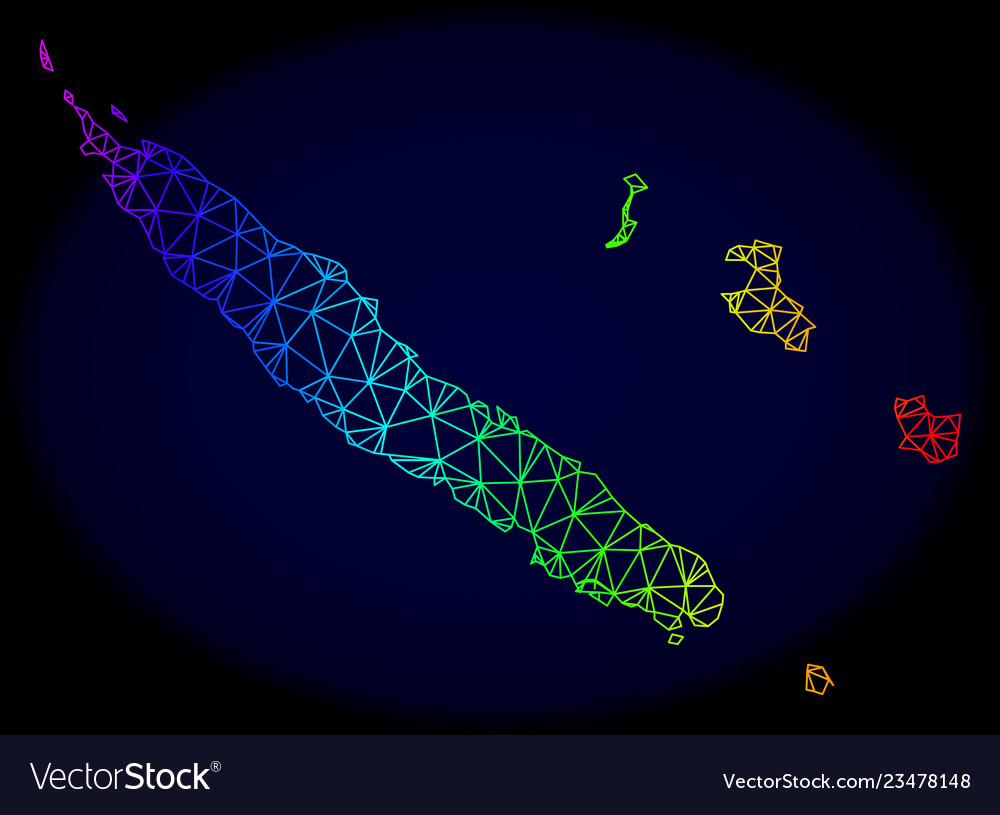 Polygonal D Spectrum Mesh Map Of New Royalty Free Vector