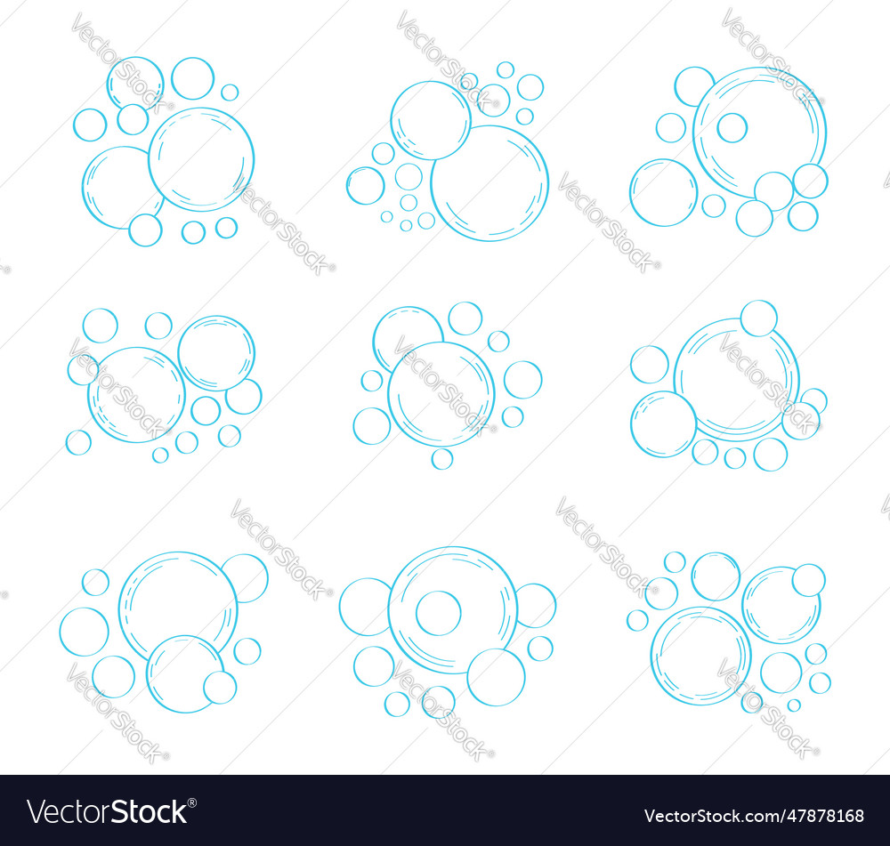 Water Bubble In Doodle Style Bubbles Hand Drawn Vector Image