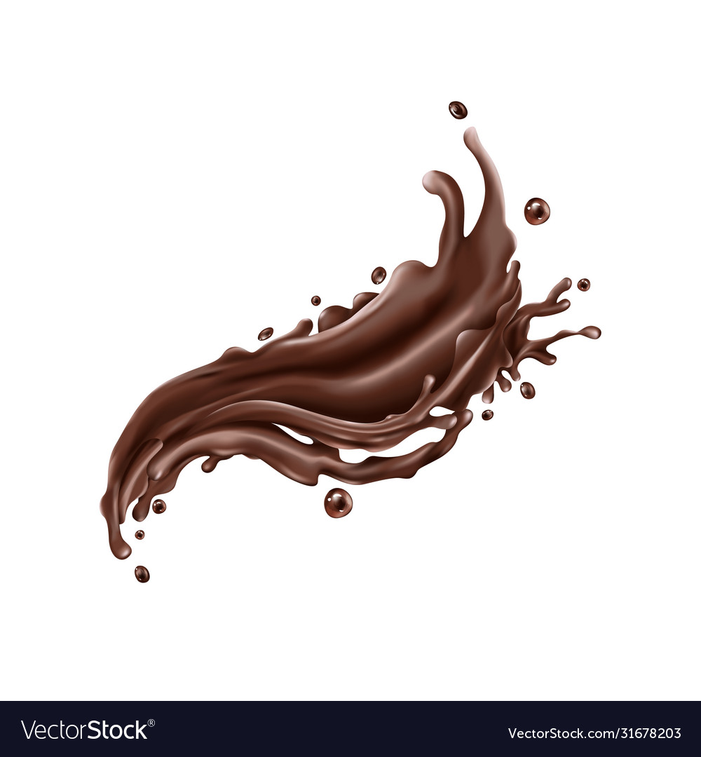 Liquid Chocolate Splash On A White Background Vector Image