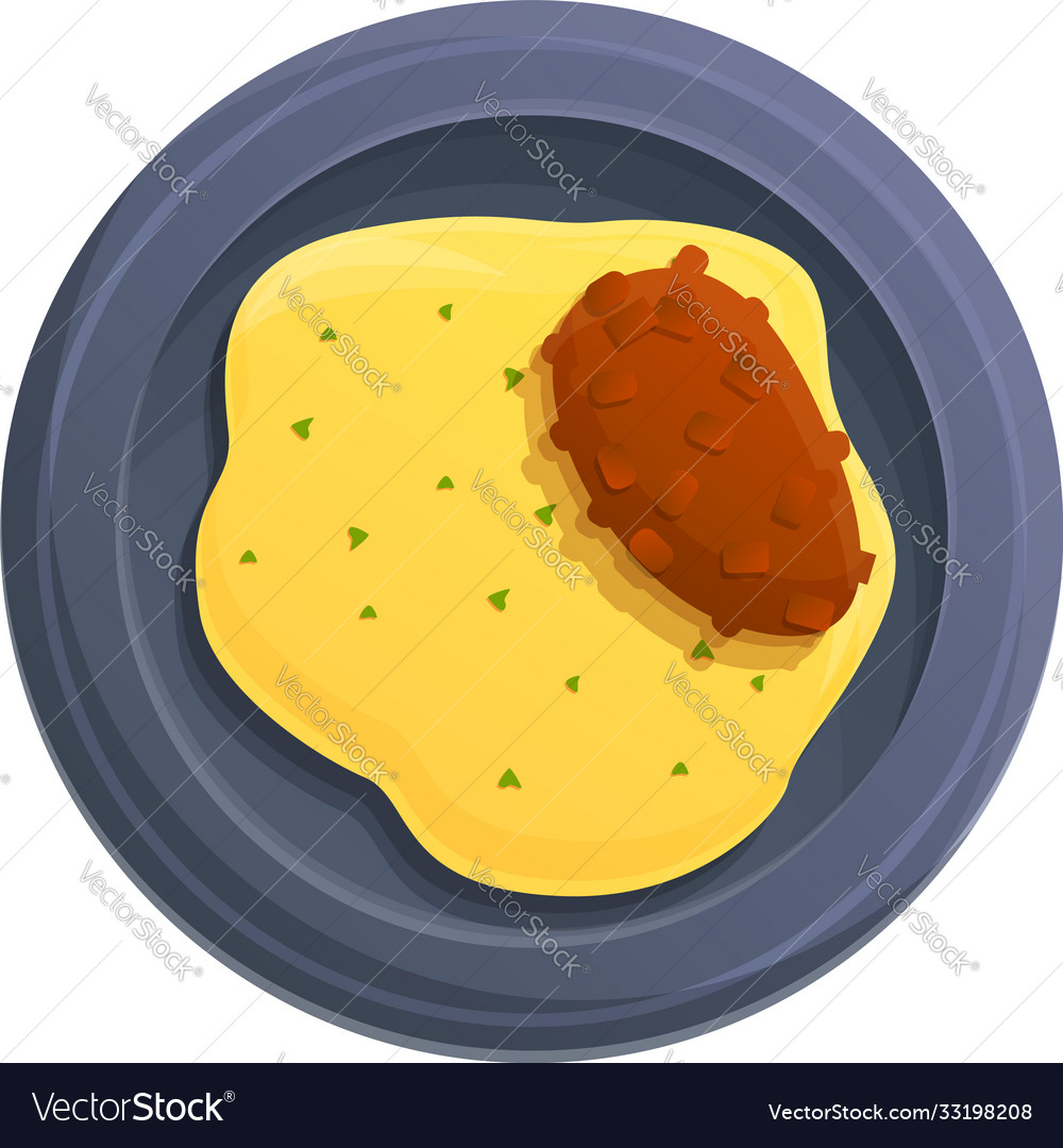 Food Mashed Potatoes Icon Cartoon Style Royalty Free Vector