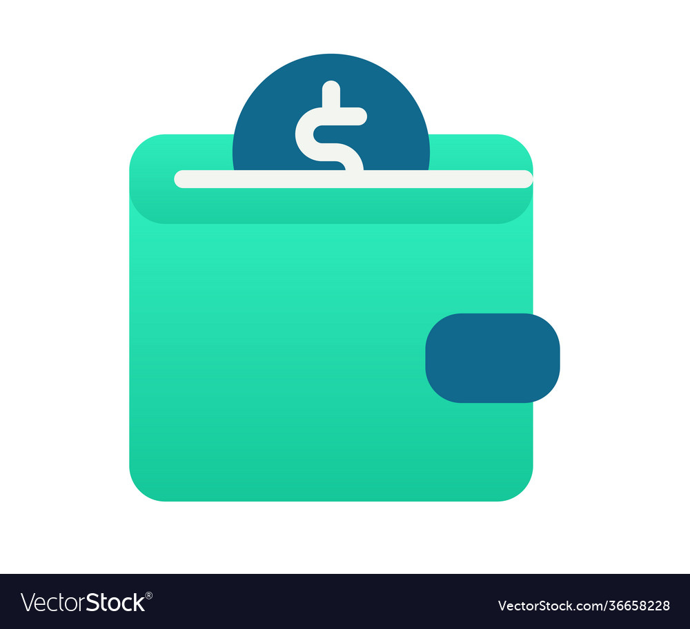 Wallet Wealth Billfold Single Isolated Icon Vector Image