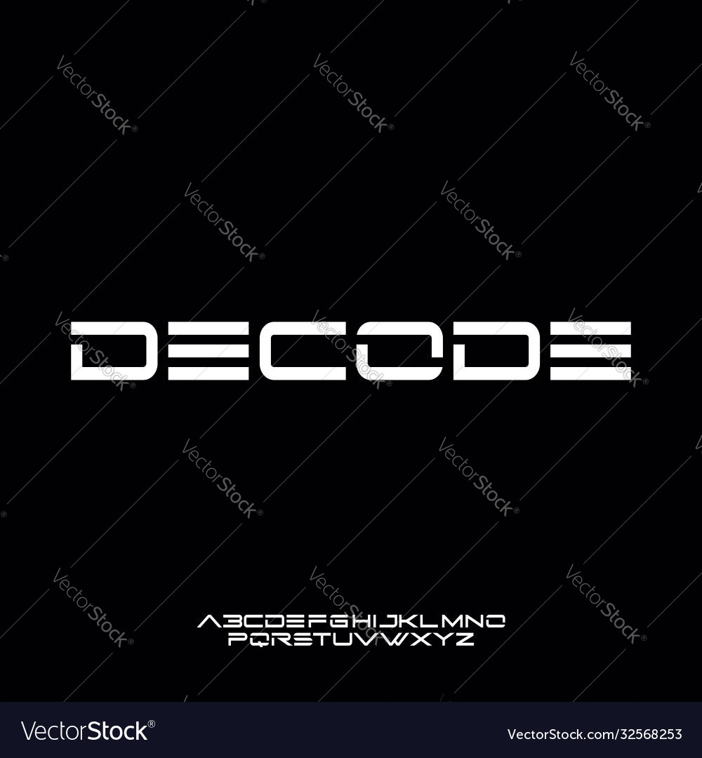 Decode Futuristic Geometric Font Display Typeface Vector Image