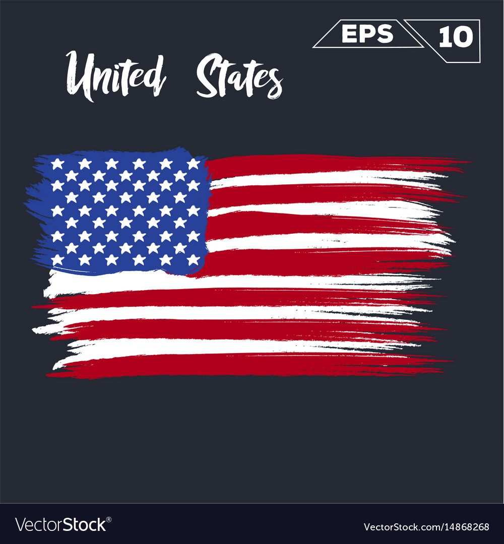 United States Flag Brush Strokes Painted Vector Image